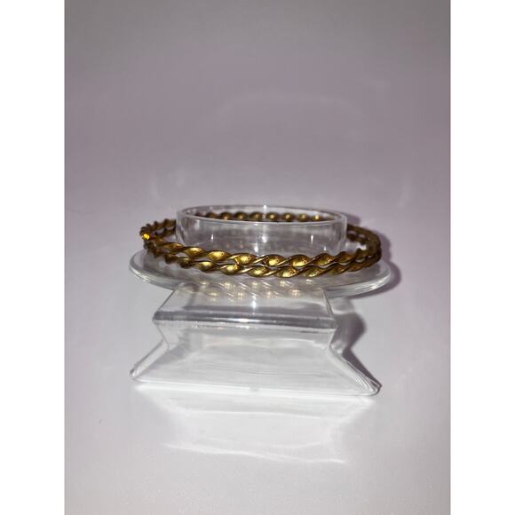 Two Brass Twisted Curved Around 2.75" Bangle Bracelets! - Picture 6 of 10
